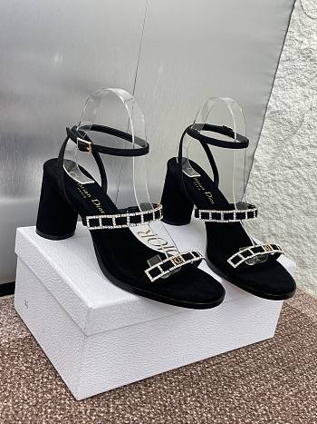 Dior Diorissime Heeled Sandal Black Suede 8cm