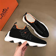 Hermes Black Knit Fabric Eclair Sneakers - 1