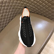 Hermes Black Knit Fabric Eclair Sneakers - 2