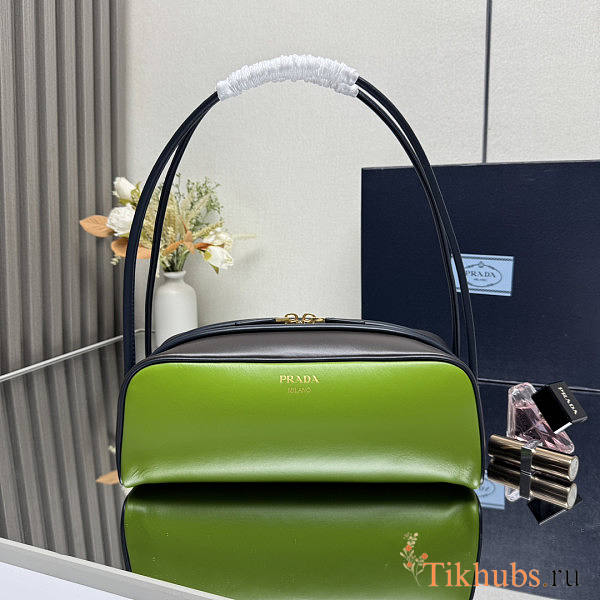 Prada Swing Smooth Leather Shoulder Bag Green 28x11.5x10cm - 1