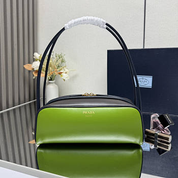 Prada Swing Smooth Leather Shoulder Bag Green 28x11.5x10cm