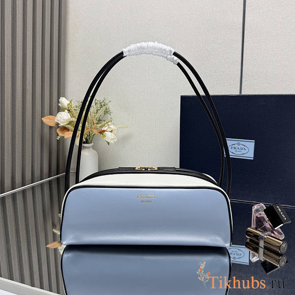 Prada Swing Smooth Leather Shoulder Bag Blue 28x11.5x10cm - 1