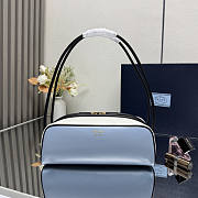 Prada Swing Smooth Leather Shoulder Bag Blue 28x11.5x10cm - 1