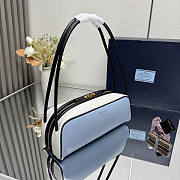 Prada Swing Smooth Leather Shoulder Bag Blue 28x11.5x10cm - 4