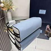 Prada Swing Smooth Leather Shoulder Bag Blue 28x11.5x10cm - 5