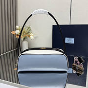 Prada Swing Smooth Leather Shoulder Bag Blue 28x11.5x10cm - 3