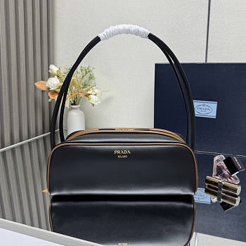 Prada Swing Smooth Leather Shoulder Bag Brown 28x11.5x10cm
