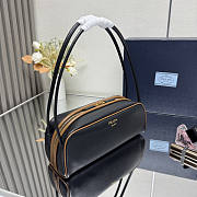 Prada Swing Smooth Leather Shoulder Bag Brown 28x11.5x10cm - 3