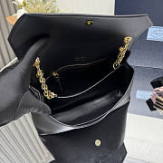 Prada Doux Medium Leather Shoulder Bag Black 29x16x9.5cm - 3