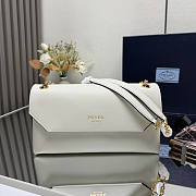 Prada Doux Medium Leather Shoulder Bag White 29x16x9.5cm - 1