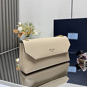 Prada Doux Medium Leather Shoulder Bag Beige 29x16x9.5cm - 6
