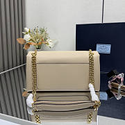 Prada Doux Medium Leather Shoulder Bag Beige 29x16x9.5cm - 4