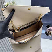 Prada Doux Medium Leather Shoulder Bag Beige 29x16x9.5cm - 3