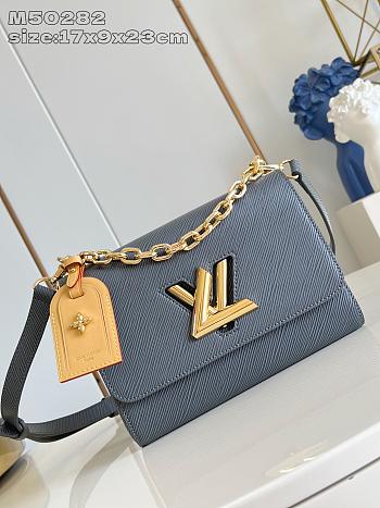 Louis Vuitton LV Twist MM Bag Grey 23x16x8cm