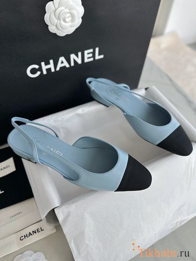Chanel Slingback Blue Sandal Flat - 1