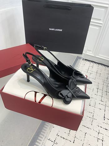 Valentino Papier-Phalene Calfskin Lace-up Pumps 7cm