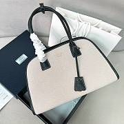 Prada Medium Linen Blend Leather Tote Bag 35x22.5x18cm - 1