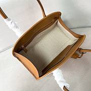 Prada Medium Linen Blend Leather Tan Tote Bag 35x22.5x18cm - 5
