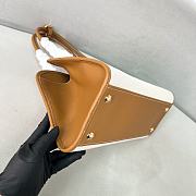 Prada Medium Linen Blend Leather Tan Tote Bag 35x22.5x18cm - 3