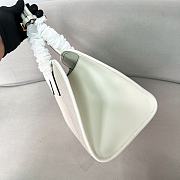 Prada Medium Linen Blend Leather White Tote Bag 35x22.5x18cm - 5