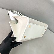 Prada Medium Linen Blend Leather White Tote Bag 35x22.5x18cm - 4