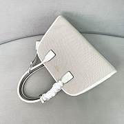Prada Medium Linen Blend Leather White Tote Bag 35x22.5x18cm - 3