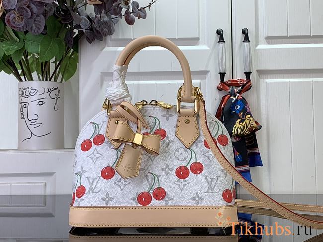 Louis Vuitton LV x TM Alma BB White Cherry 23.5x17.5x11.5cm - 1
