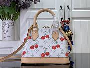Louis Vuitton LV x TM Alma BB White Cherry 23.5x17.5x11.5cm - 3