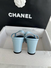 Chanel Slingback Pump Blue Heel 5cm - 5