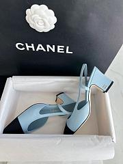 Chanel Slingback Pump Blue Heel 5cm - 4