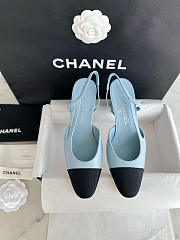 Chanel Slingback Pump Blue Heel 5cm - 3