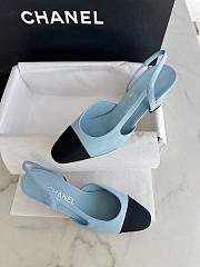 Chanel Slingback Pump Blue Heel 5cm - 2