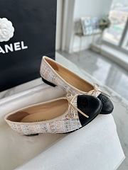 Chanel Ballerina Beige Tweed Flat - 5