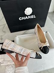Chanel Ballerina Beige Tweed Flat - 2
