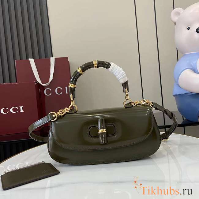 Gucci Bamboo Diva Medium Bag Green 26.6x13x8cm - 1