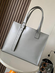 Loewe Buckle Horizontal Tote Calfskin Grey 38.7x9.2x32.9cm - 4