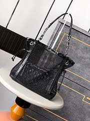 Chanel Tote Flap Bag Black Patent 26x28x9cm - 4
