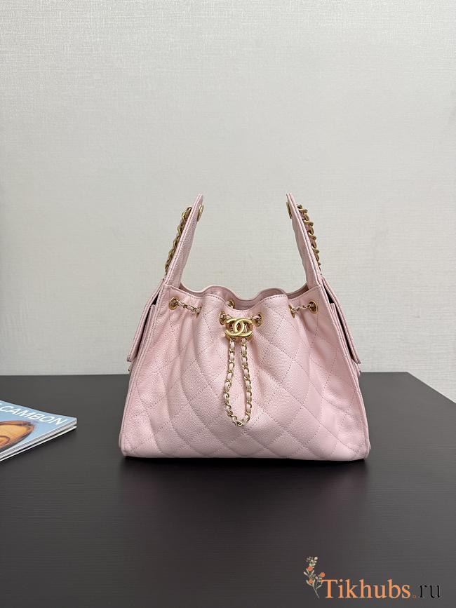 Chanel 25 Small Handbag Pink Calfskin Gold 30x26x14cm - 1