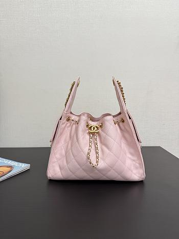 Chanel 25 Small Handbag Pink Calfskin Gold 30x26x14cm