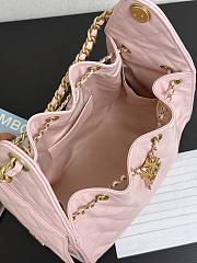 Chanel 25 Small Handbag Pink Calfskin Gold 30x26x14cm - 5