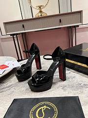 Christian Louboutin Sandaloo 130mm Patent Black Heel - 1