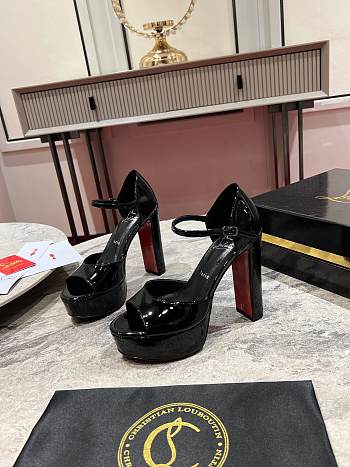 Christian Louboutin Sandaloo 130mm Patent Black Heel
