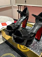 Christian Louboutin Sandaloo 130mm Patent Black Heel - 5