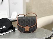 Celine Mini Besace Triomphe Canvas Calfskin 15x11x4cm - 1