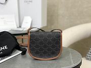 Celine Mini Besace Triomphe Canvas Calfskin 15x11x4cm - 6