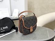 Celine Mini Besace Triomphe Canvas Calfskin 15x11x4cm - 5
