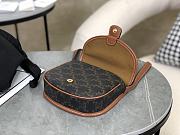 Celine Mini Besace Triomphe Canvas Calfskin 15x11x4cm - 3
