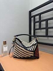 Loewe Small Puzzle Bag Raffia Calfskin 24x10.5x16.5cm - 5