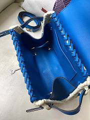 Hermes Kelly Picnic Mini Bag Blue Silver 19cm - 4