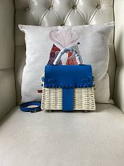 Hermes Kelly Picnic Mini Bag Blue Silver 19cm - 3